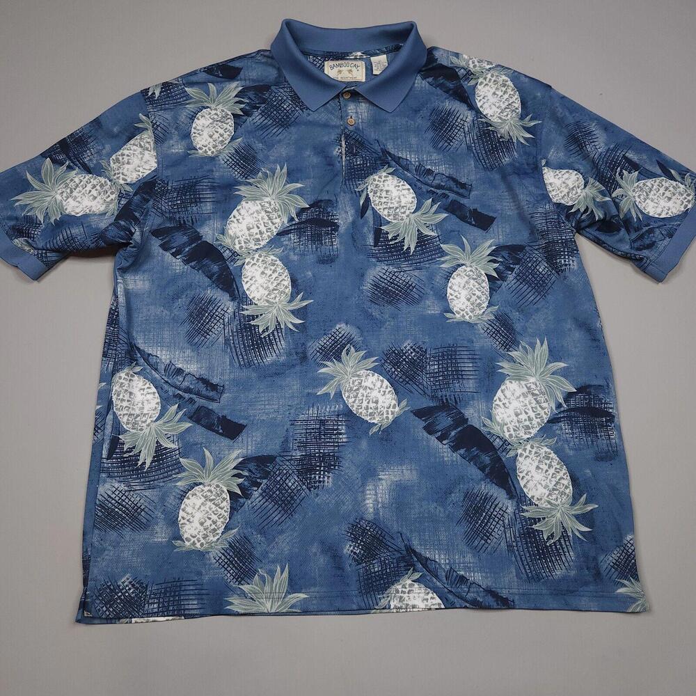 Bamboo Cay Aerocool Pineapple AOP Hawaiian Polo Shirt Preppy Aloha 3XL